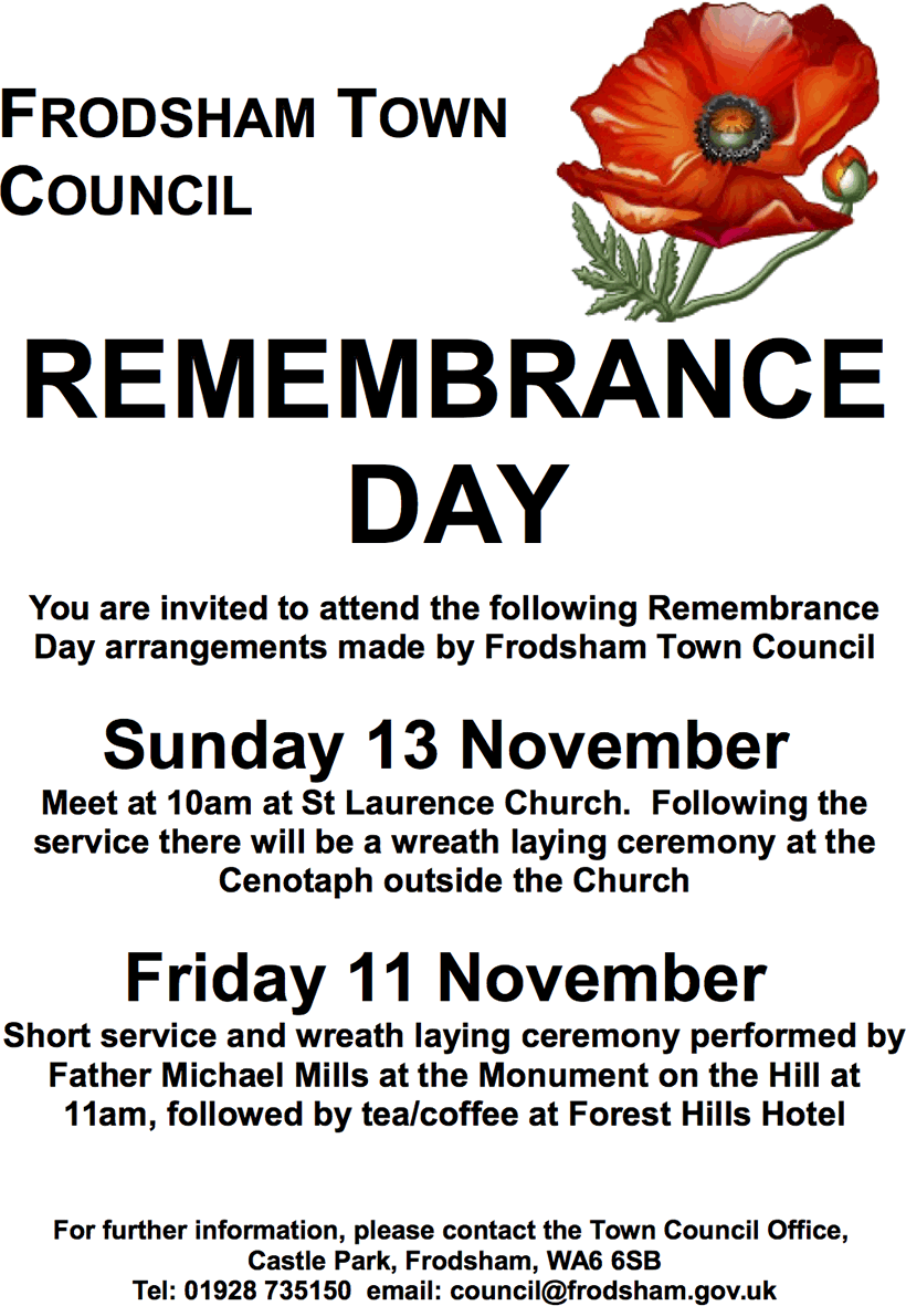 remembrance day 2016 frodsham