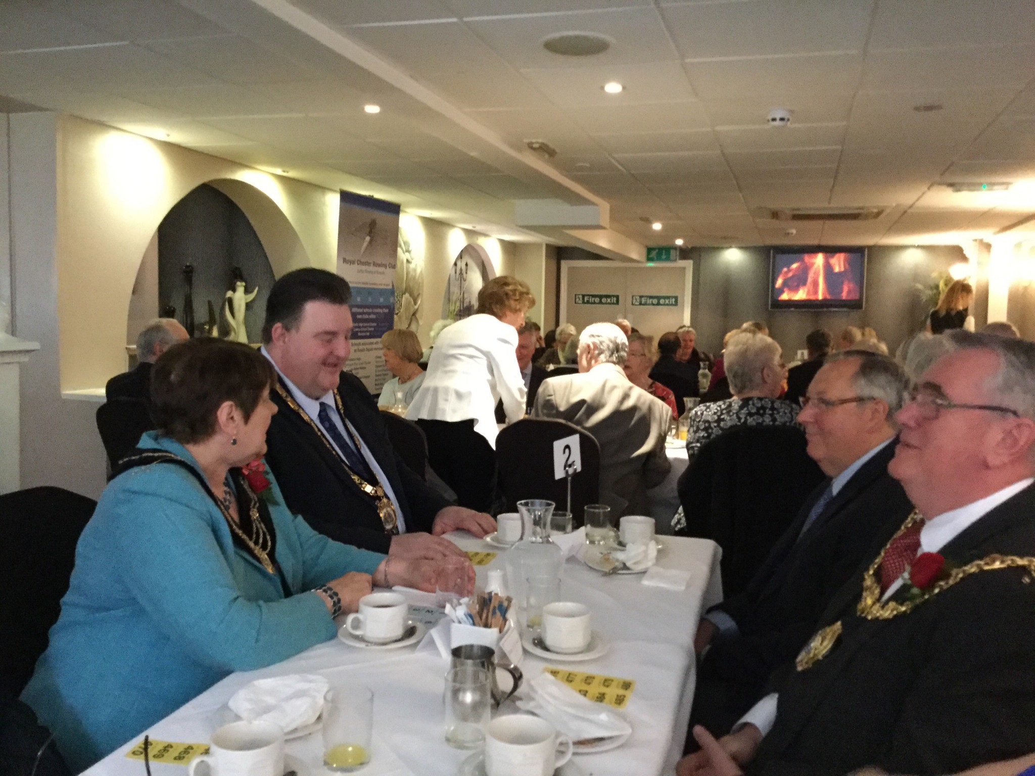 Photo of the Mayor of Frodsham's table companions at the Sheriff of Chester's Breakfast