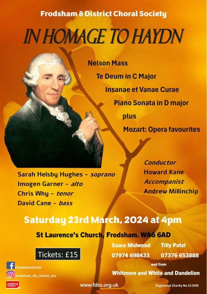 Frodsham & District Choral Society concert poster 23 03 24