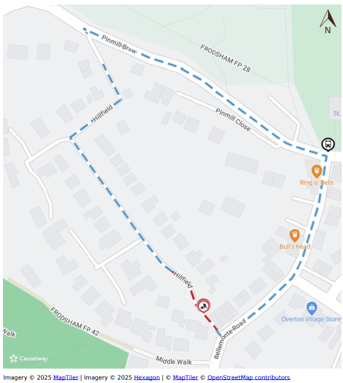 Hillfield closure diversion route map 05 07 2025
