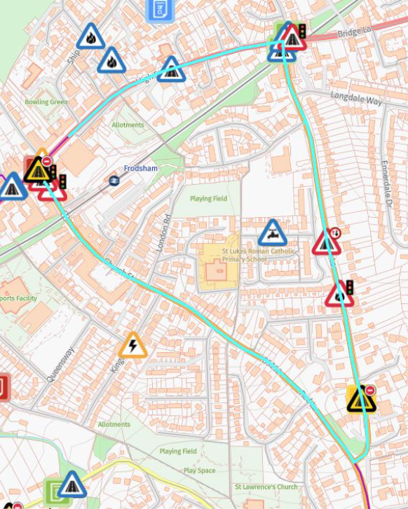 Church Street closure diversion route map 05 09 2025