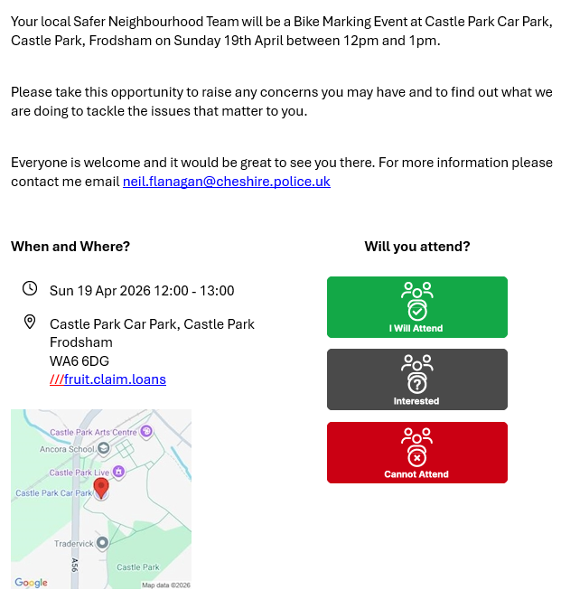 Bike Marking details 19 04 2026