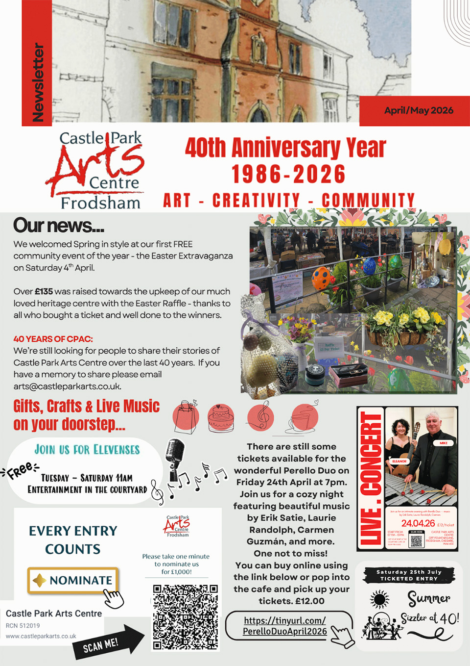 Castle Park Arts Centre April Newsletter 01