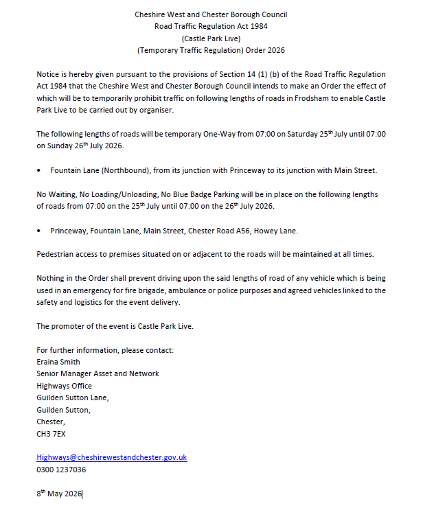 Castle Park Live Closure
