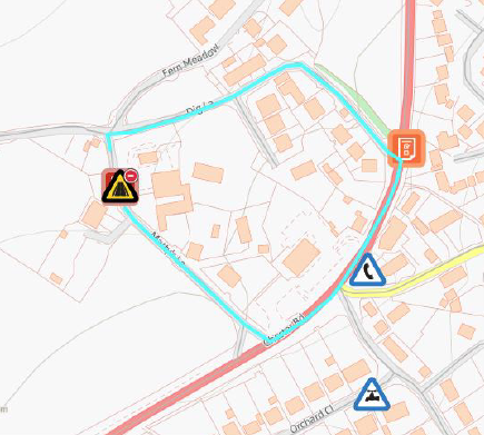 Mattys Ln closure diversion route 23 07 26