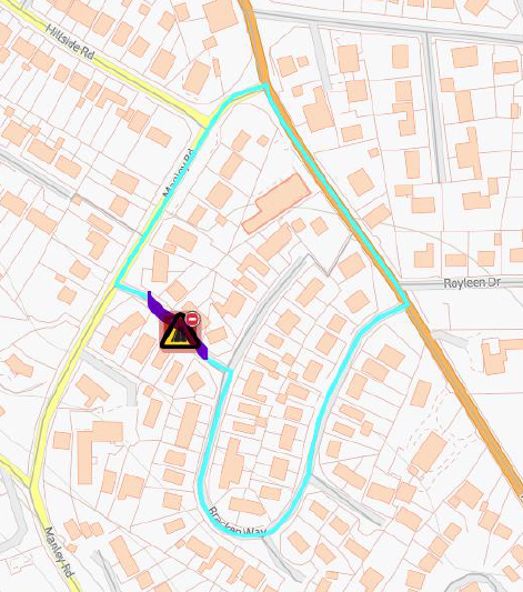 Overton Drive closure diversion route TRO23733.16591 06 08 26