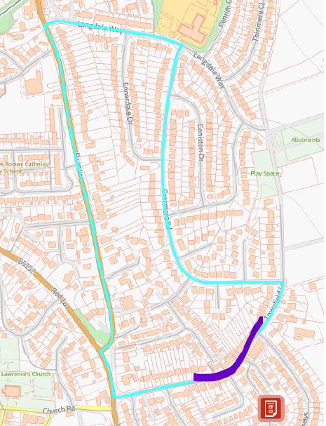 Townfield Lane closure diversion route TRO23731.16587 06 08 26