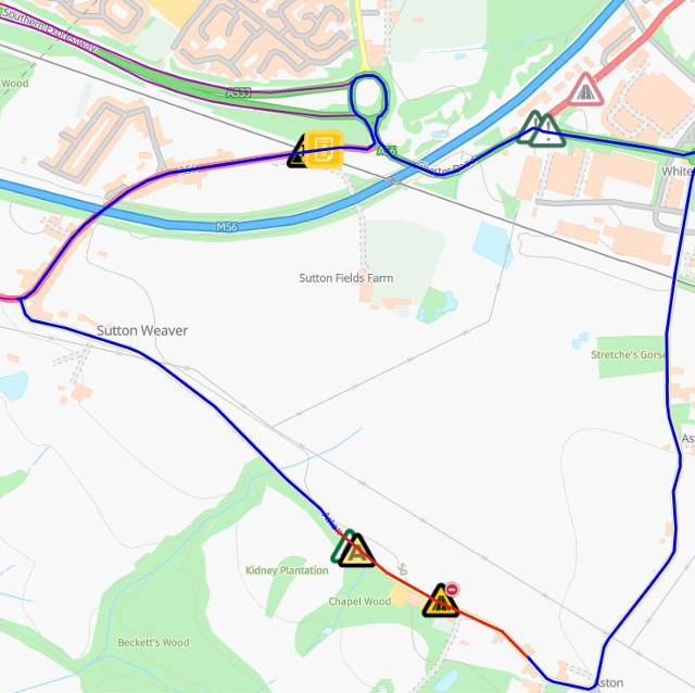 Aston Lane closure diversion route