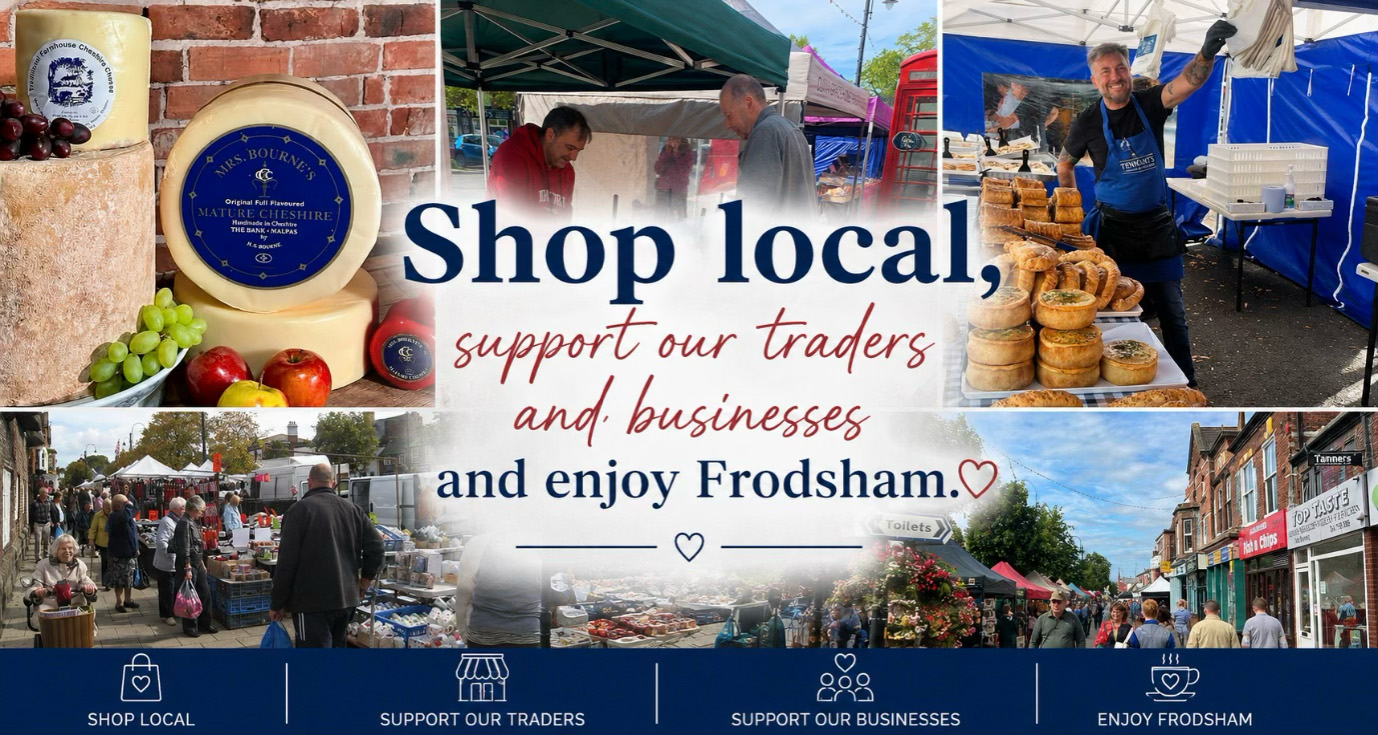 Shop local and enjoy frodsham banner