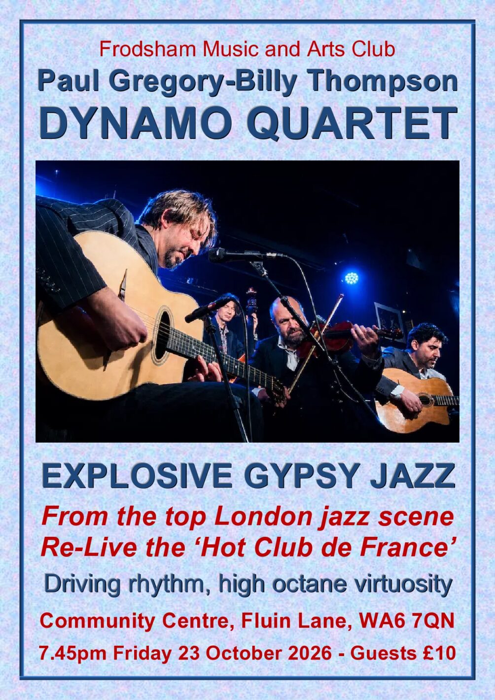 MA Club - poster for 23-10-26 event